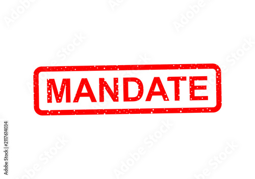 Fotografía Red rubber mandate approval stamp with distressed edges illustration