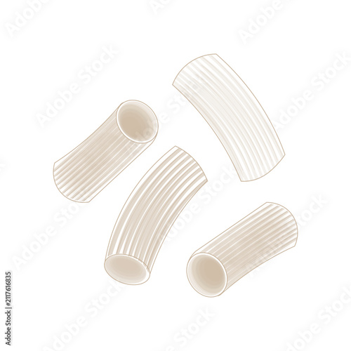 Vector Illustration Logo Line art Rigatoni Isolated 