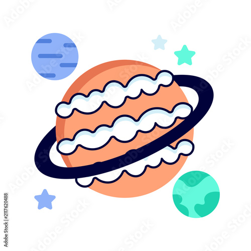 Foto Modern design icon of revolving planets
