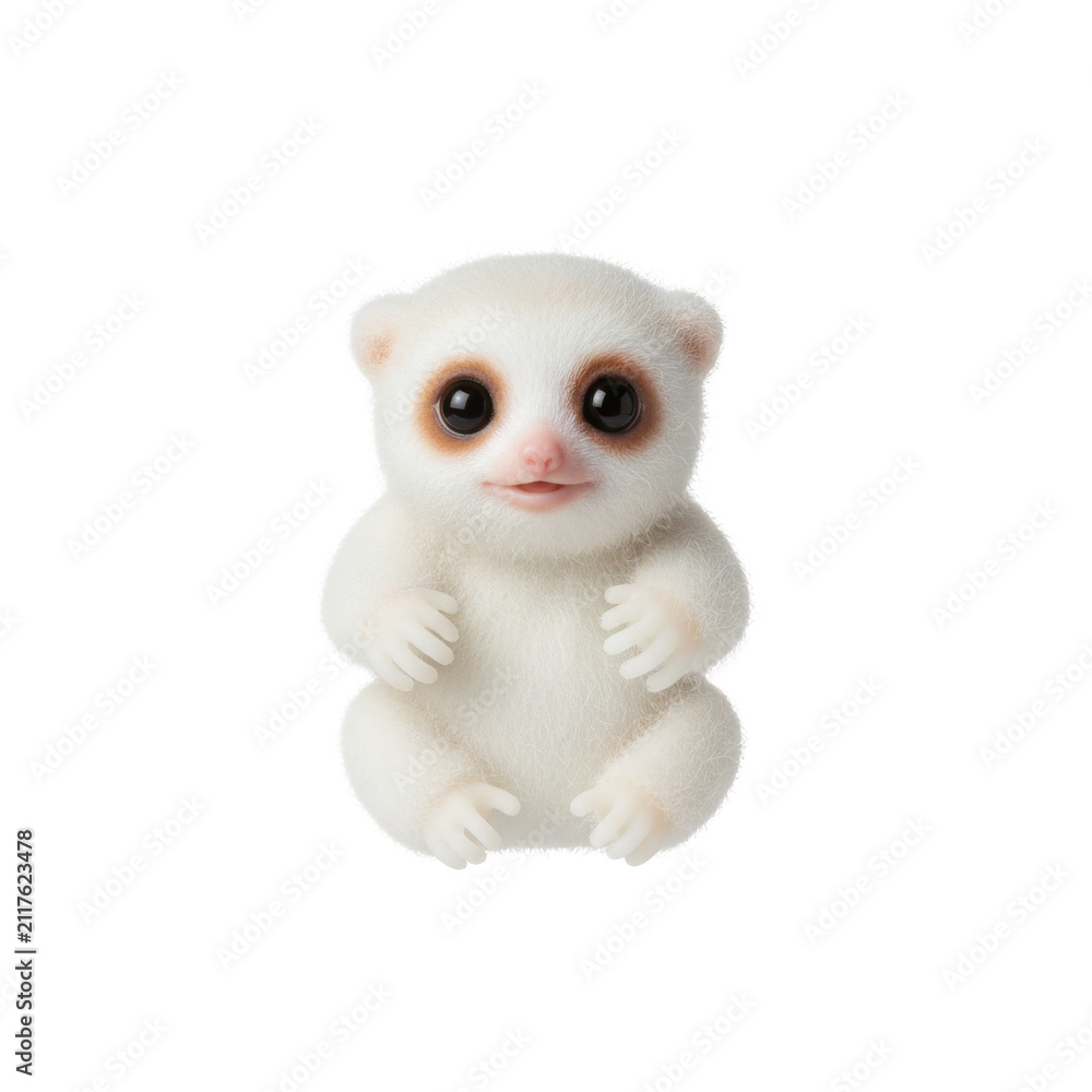 Fototapeta premium Cute White Baby Tarsier Toy Figurine