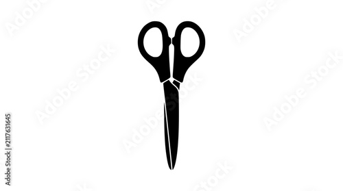 Fotografie Tailor scissors silhouette vector icon of closed dressmaking shears tool for fas
