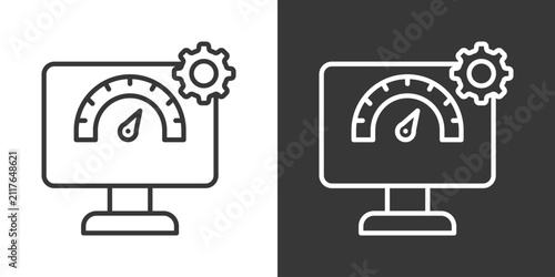 Quadro su tela Performance Optimization Icon Set Vector Collection Isolated In Black And White