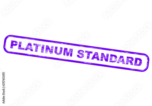 A purple platinum standard rubber stamp imprint isolated on a transparent background