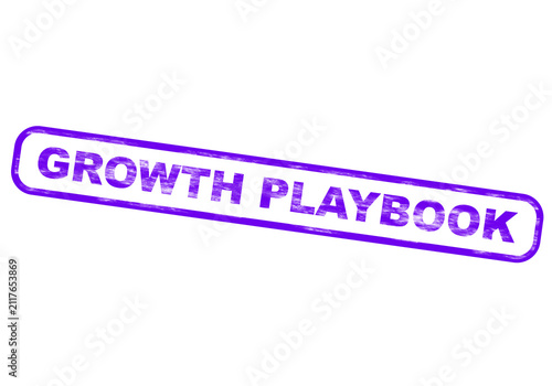 Purple growth playbook grunge rubber stamp isolated on a transparent background