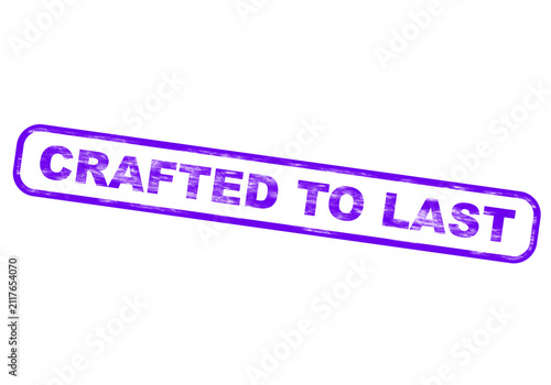 Purple grunge stamp crafted to last isolated on a transparent background