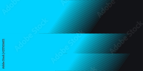 Abstract halftone speed background, blue and black geometric vector pattern, dynamic motion blur texture for sports and gaming banners