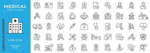 Canvastavla Healthcare icons in line style editable stroke