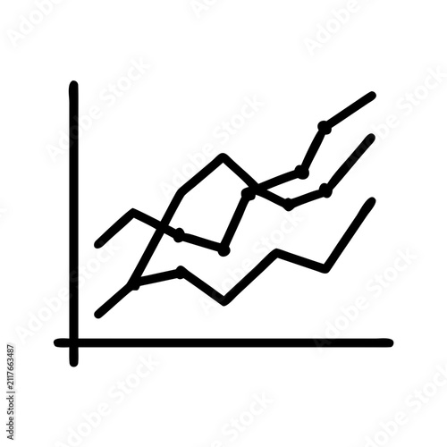 Multiple line chart showing financial trends and data analysis.
