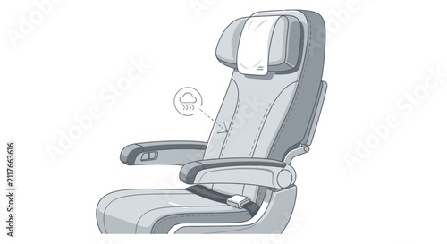 Illustration Showing Car Seat Heating Function with Adjustable Controls