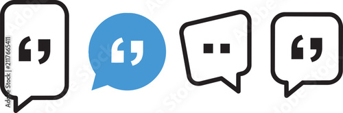 Foto Quote Speech Bubble Icon Set for Chat and Dialogue Vector