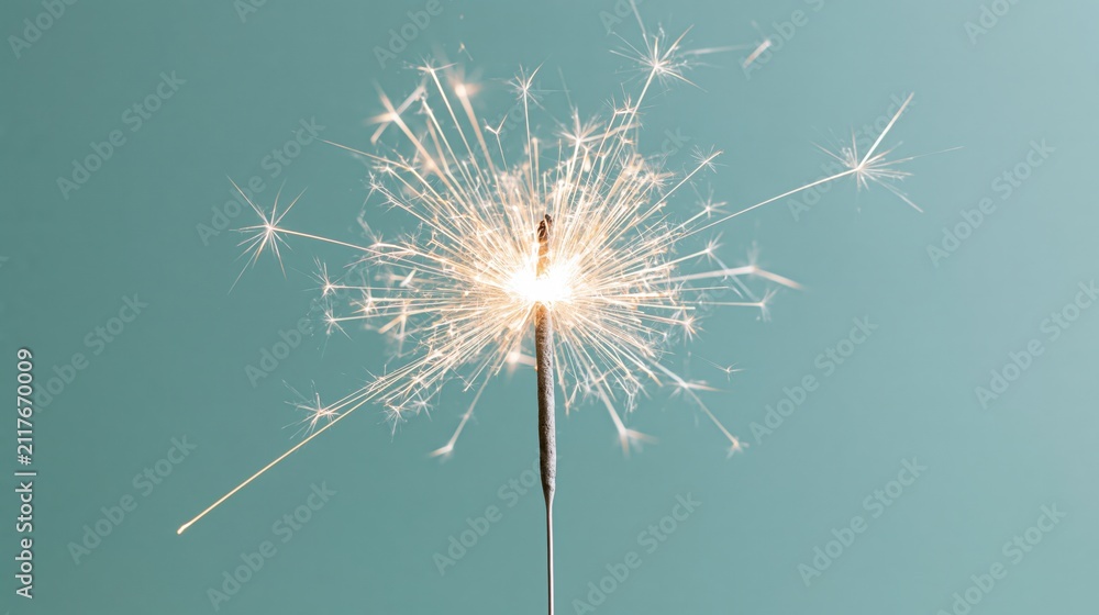 Obraz premium The Sparkler at the Center of a Bright Burst Capturing Festive Light