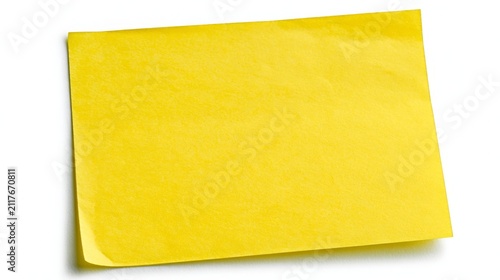 Blank paper note isolated on a white background. 