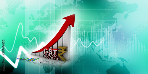 3d rendering Stock market online business concept. business Graph with indian rupee sign