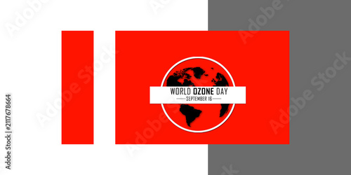 World Ozone Day Concept with Earth Globe Icon on Yellow Background, September 16 International Day for the Preservation of the Ozone Layer Banner