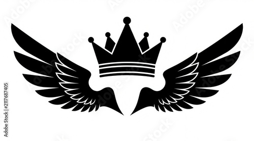 angel wings and crown vector 