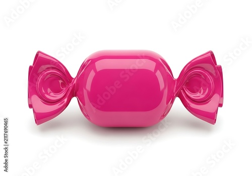 Pink bow wrapped gift box with ribbon ends