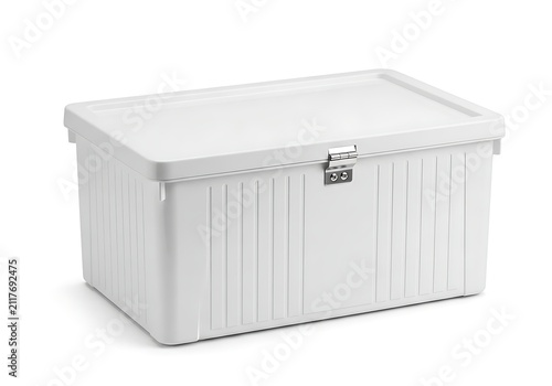 White plastic storage chest with secure latch
