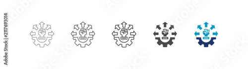 capability icon set consisting of multiple styles vector illustration. editable stroke