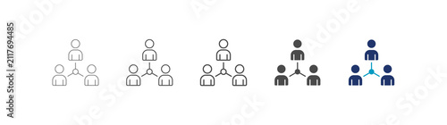 teamwork icon set consisting of multiple styles vector illustration. editable stroke