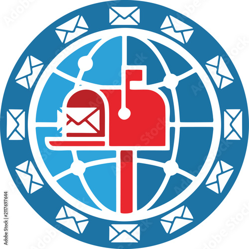 Global Mail and Digital Communication Service Vector Icon