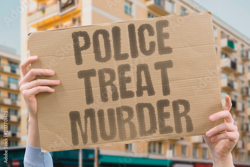 Quadro su tela "Police Treat Murder" The investigation is now a homicide case