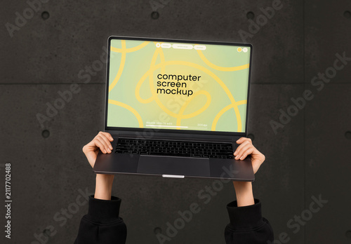 Open Laptop Screen Mockup