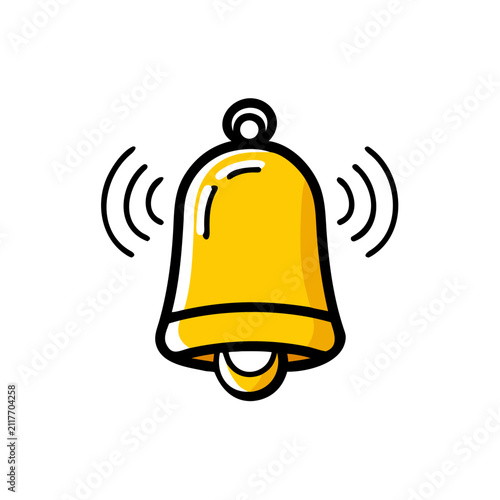 Notification bell icon ringing sound alert symbol notification.