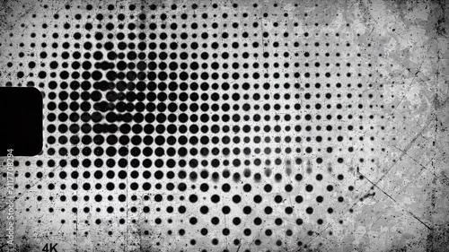 Abstract halftone pattern with vintage film grain and scratches texture