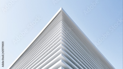 Sharp office tower perspective for corporate annual reports and commercial development marketing