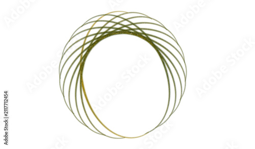 Abstract Golden Circular Spiral Frame on transparent Background