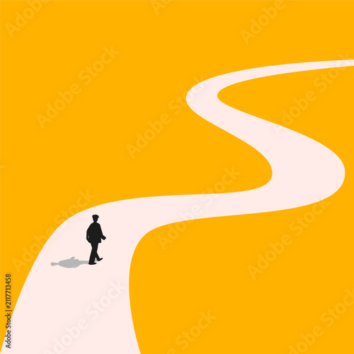 Winding path vector illustration. Road to success concept