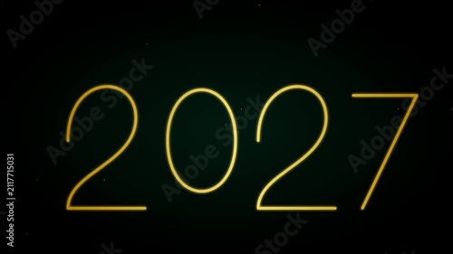 Elegant Golden Minimalist Twenty Twenty Seven Text Design On Dark Background