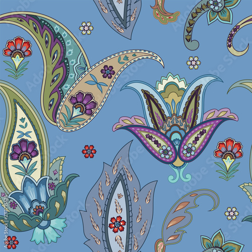 Paisley seamless pattern. Vector illustration, ethnic motif, ornament