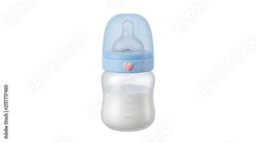 Cute baby bottle with pacifier inside