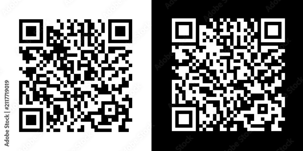 Fototapeta premium QR code with report message for team, in original and negative design