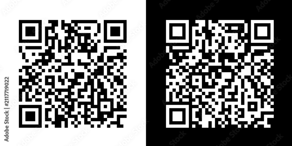 Fototapeta premium QR code with client message approving design, in original and negative style