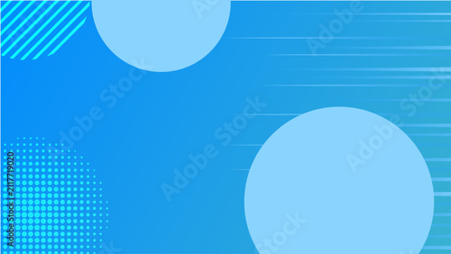 Blue Abstract Circle Vector Background, Geometric Circular Shapes Frame with Speed Lines and Halftone Dots 