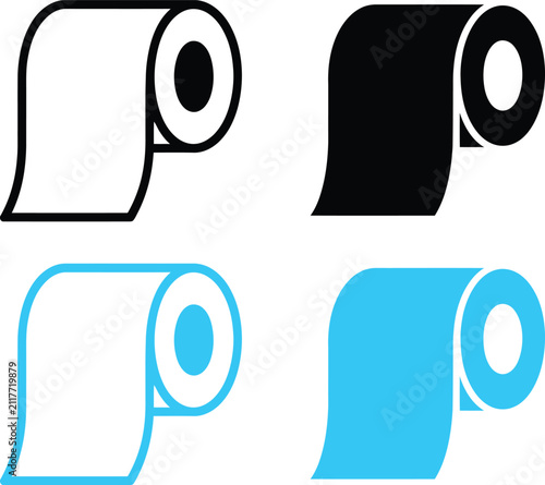 Set of toilet paper roll icons vector