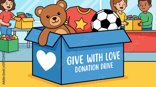 Give with Love donation box for local charity drive.
