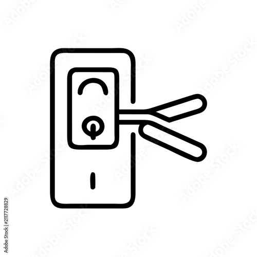 Electronic door lock icon representing security and smart home tech.