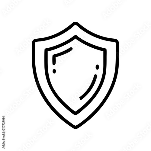 Shield icon outline security protection emblem safety emblem symbol.