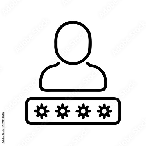 User profile icon password symbol person login authentication field.