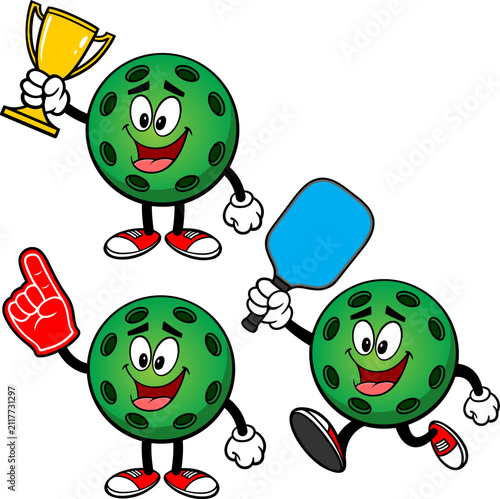 Pickleball Mascot Set 03