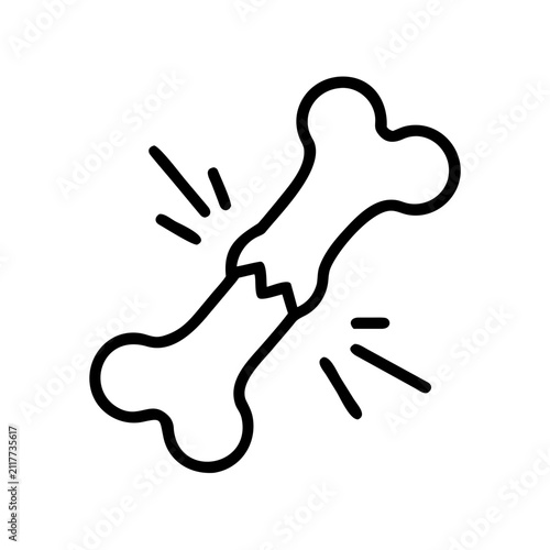 Broken bone fracture icon representing skeletal injury and trauma aid.