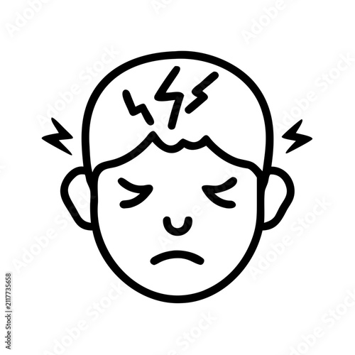 Headache icon electric shock migraine pain discomfort symbol.
