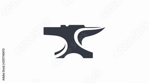 Stylized black anvil silhouette logo for metalwork.