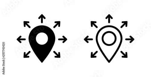 Navigation Location Distribution Icons