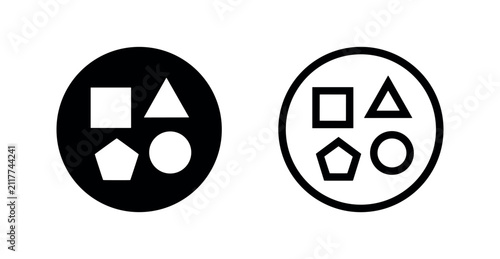Cuadro en lienzo Geometric shapes in a circle icon, illustrating diversity, inclusion, categorization, and foundational elements