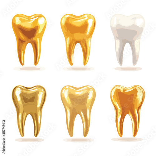 set of golden teeth