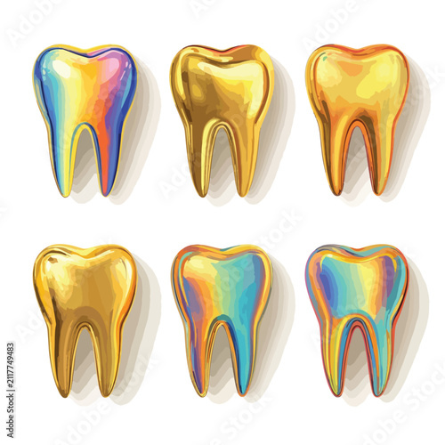 set of golden teeth